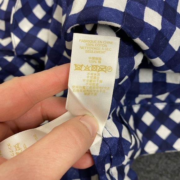 Kate Spade Malone navy white gingham tunic top Small - Picture 8 of 8